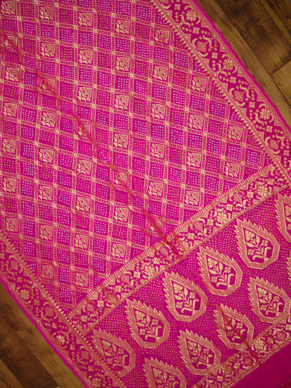 Saree Pure Khaddi Georgette Bandhani