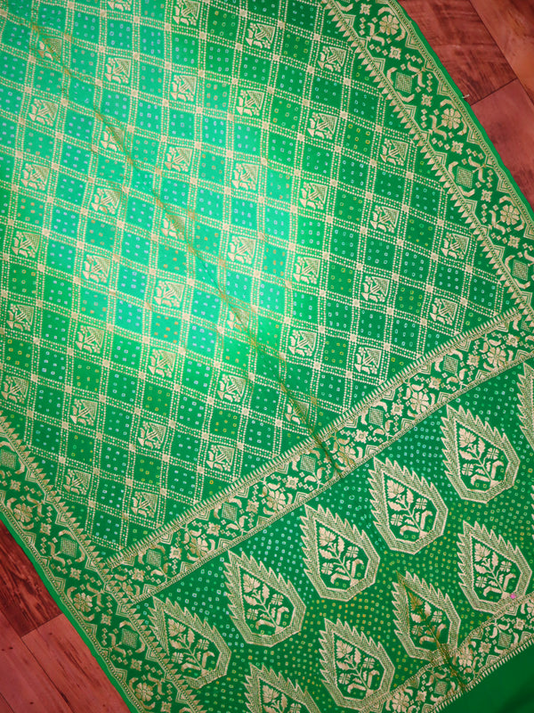 Saree Pure Khaddi Georgette Bandhani