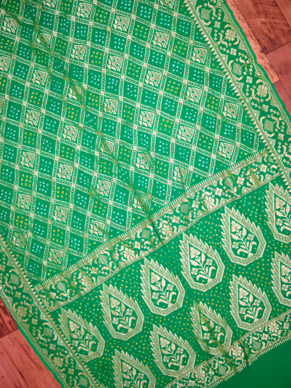 Saree Pure Khaddi Georgette Bandhani